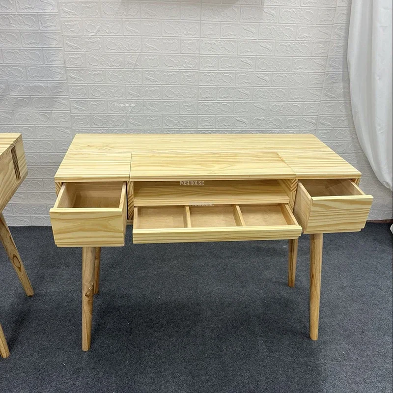Japanese Retro Professional Manicure Table Beauty Salon Solid Wood Nail Tables Storage Vacuum Cleaner Double Manicure Table A