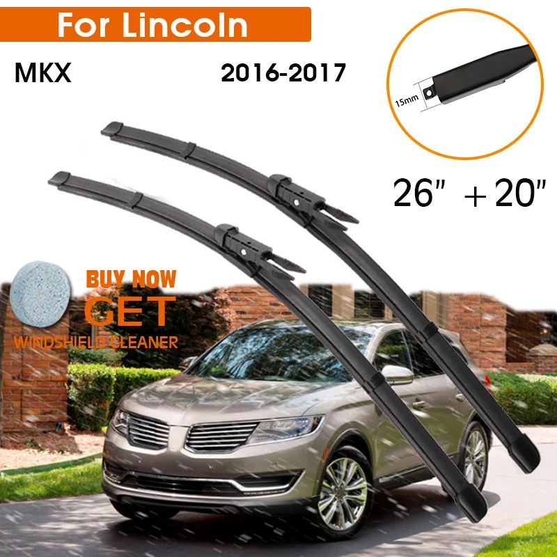 

Car Wiper Blade For Lincoln MKX 2016-2017 Windshield Rubber Silicon Refill Front Window Wiper 26"+20" LHD RHD Auto Accessorie