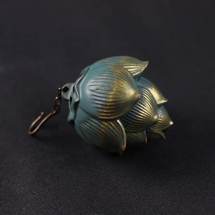 1 Pcs Creative Lotus Shape Hanging Ball Backflow Incense Ceramic Aromatherapy Furnace Hollow Incense Holder Home Decor