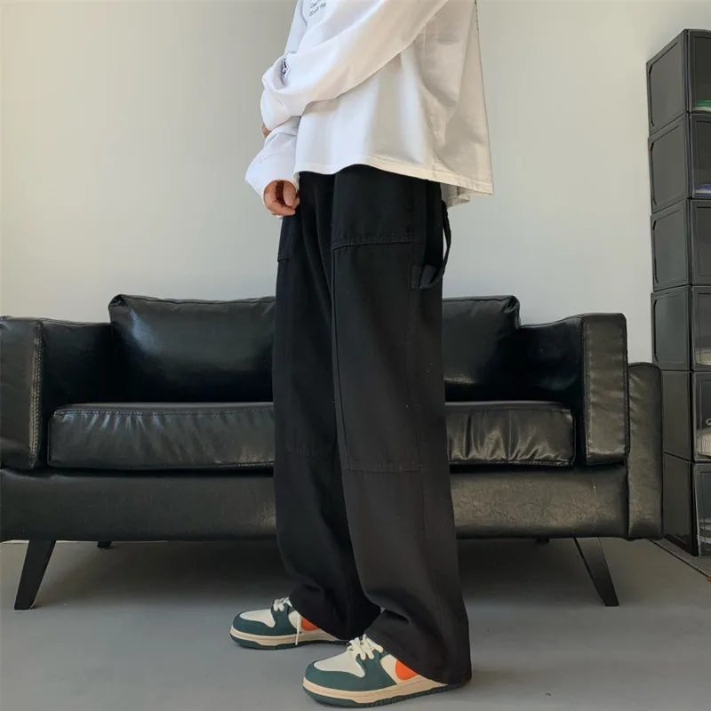 Blue White Black Baggy Jeans Men Fashion Casual Wide Leg Jeans Men Streetwear Loose Hip Hop Straight Denim Pants Mens Trousers