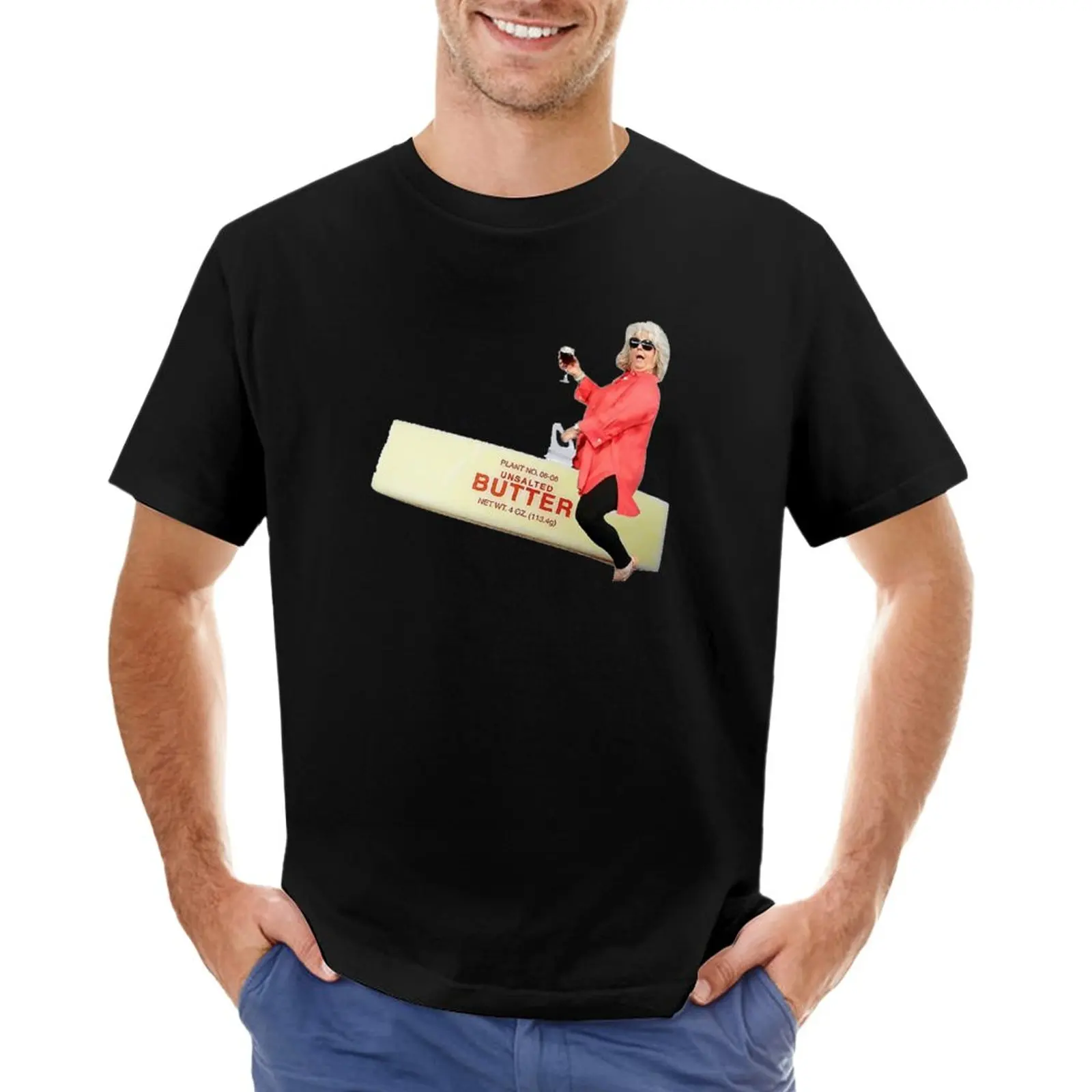 

paula deen riding butter T-Shirt quick drying vintage mens t shirt graphic