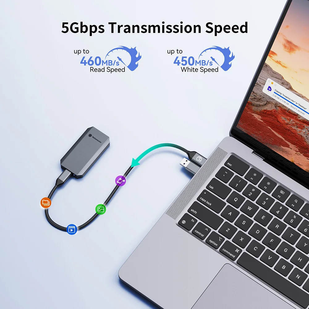 요타마스터 YM5 PSSD 휴대용 SSD 512GB 1TB 2TB 타입 C 500Mb/s 외장 솔리드 스테이트 디스크 5Gbps mSATA 하드 드라이브 알루미늄 PC