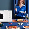 20L Microwave Oven Ceramic Inner Liner 7 Menus Skimming Speed Steaming Invisible Handle Non-stick Home Kitchen Flatbed Microwave 5