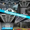 Car Detailing LED Hexagon Light Garage high brightness 6500K Daylight White inkable Plug-in Ceiling Light for Garage Workshop 6