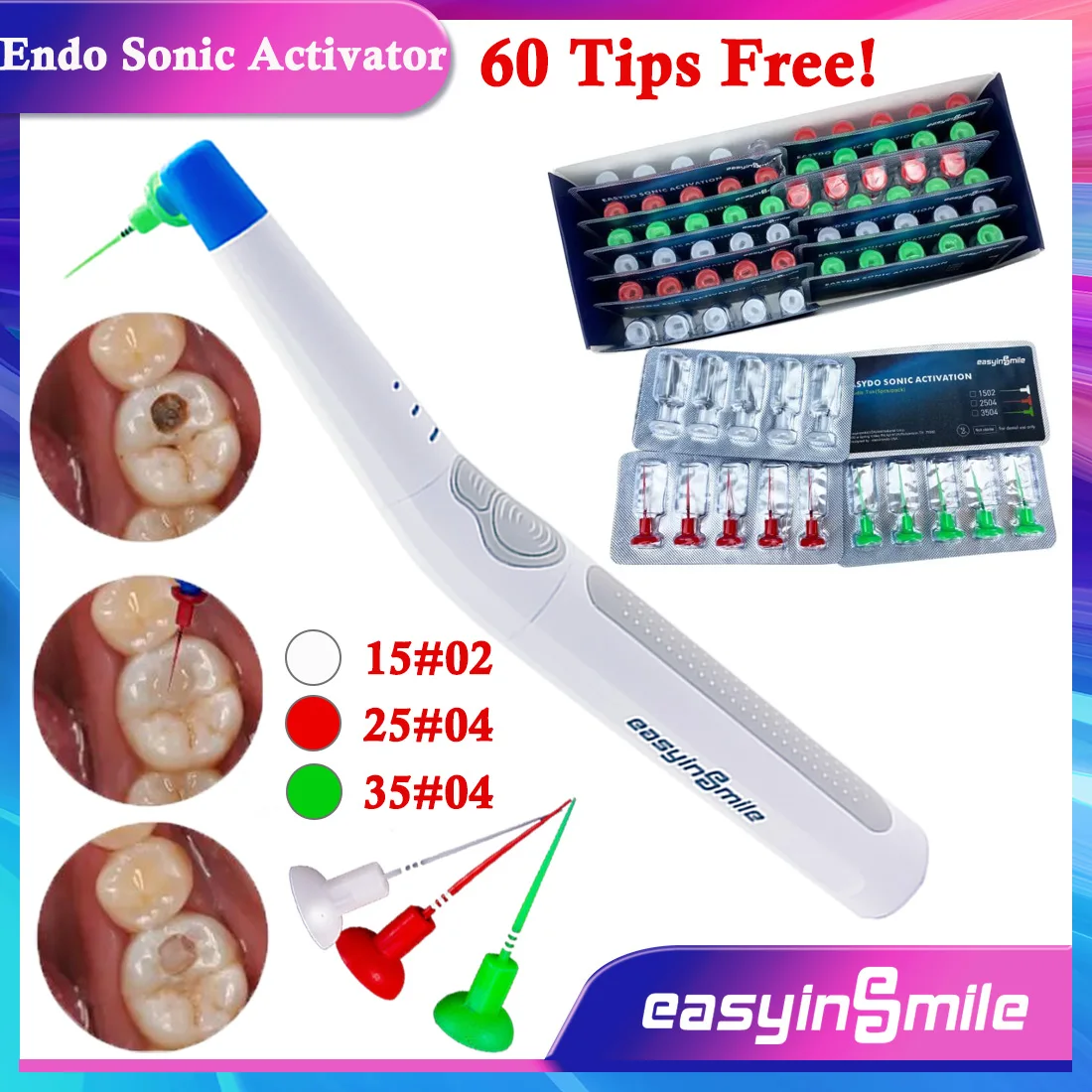 EASYINSMILE Dental Endo Handpiece Ultra Sonic Cleaner Endodontic Root