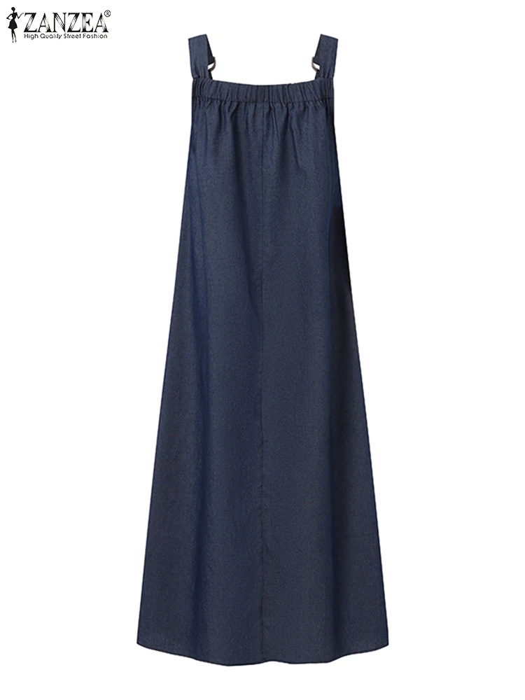 Summer Elegant Overalls Dress Oversized Sundress Women Vintage