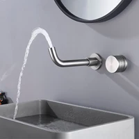 ก๊อกน้ำติดผนังแบบมินิมอล สีทองเหลืองขัดเงา สีโรสโกลด์ ดีไซน์ทันสมัย แบบฝัง 2 รู สำหรับน้ำร้อนและน้ำเย็นในห้องน้ำ 3