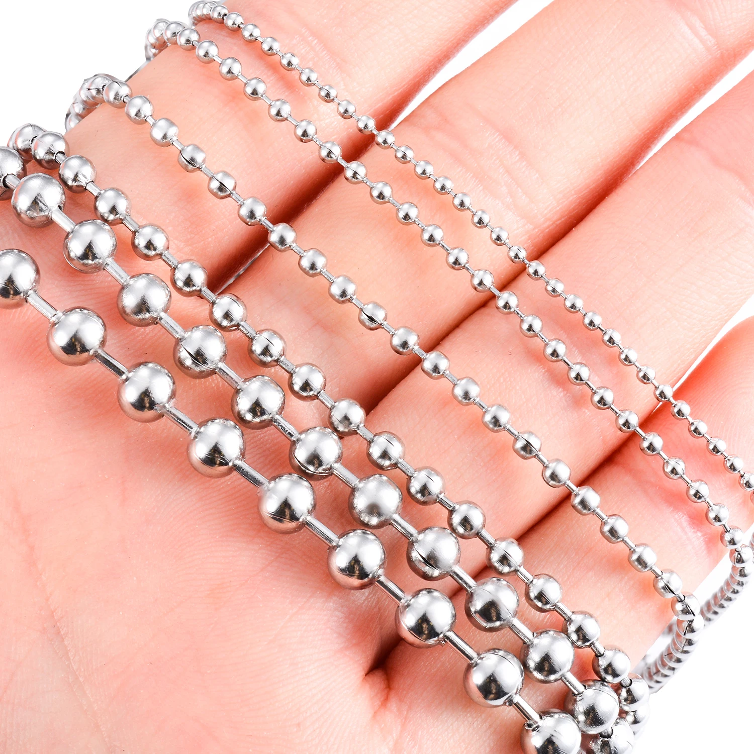 Catena Oro Collana Militare Con Targhetta Cane - Catena A Sfera In - Foto 9