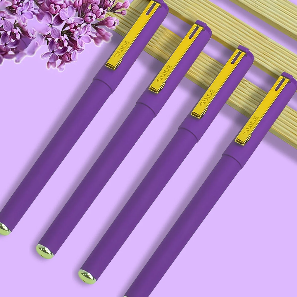 3/6pcs purpleGel Pen Write smoothly Fast Dry 0.7mm Replaceable Refill School Stationery Supplies Back-to-school season