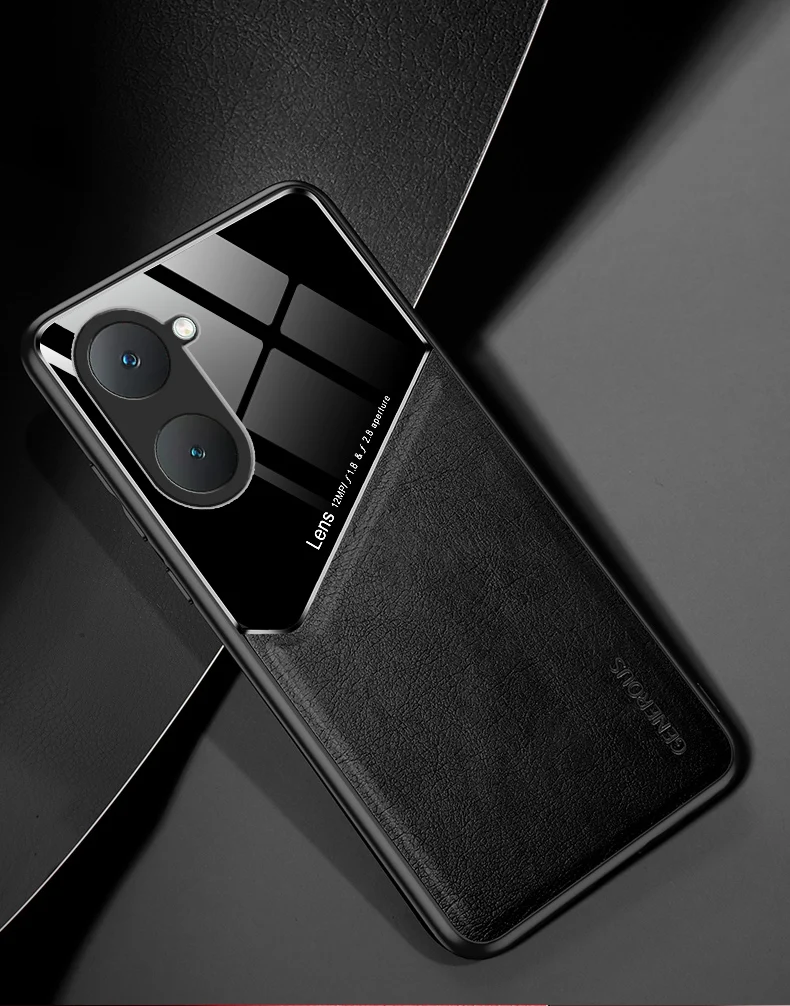 Leather Texture Phone Case With Magnetic Holder For Vivo Phones_voghion.com