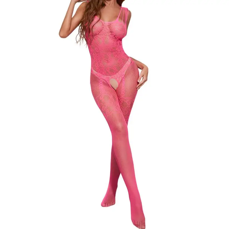 Plus Size Crotchless Transparent Fishnet Open Bra Bodysuit Porno Lingerie Women Bodystocking Exotic One Piece Erotic Costumes_voghion.com