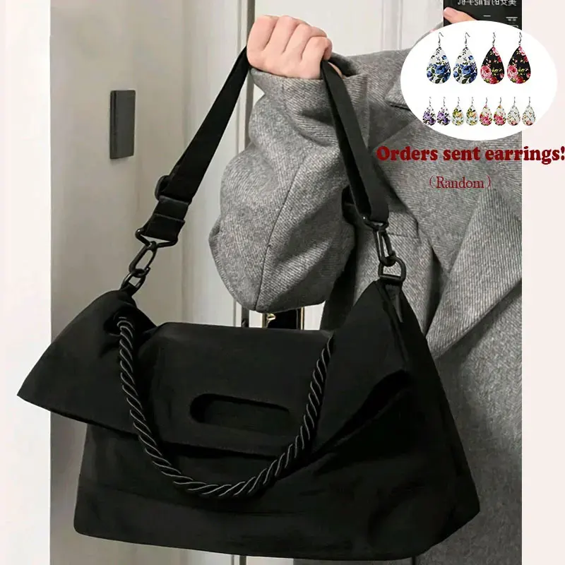 

Женская сумка 2023, сумки на плечо, модная роскошная дизайнерская нейлоновая сумка-тоут, Женская вместительная черная сумка-мессенджер SimpleTravel