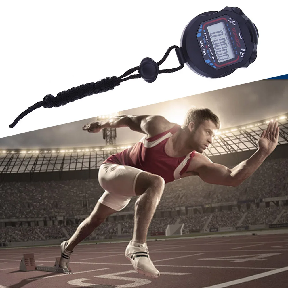 Digital Running Timer Waterproof Sports Stopwatch Counter Electronic Multifunctional Lightweight Practical  with Strap
