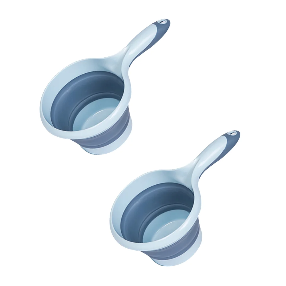 2 Pcs Moisturizing Folding Spoon Household Water Scoop Portable Scoops Faucet Spoons Large Long Handle Baby