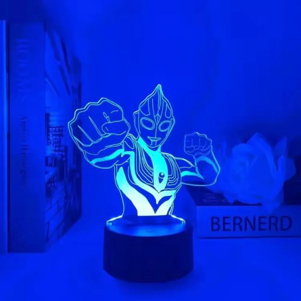Ultraman Leo Tiga Zero Belial Jinja 3D светодиодный ночник аниме фигурка Bandai унисекс подходит для 14+ лет