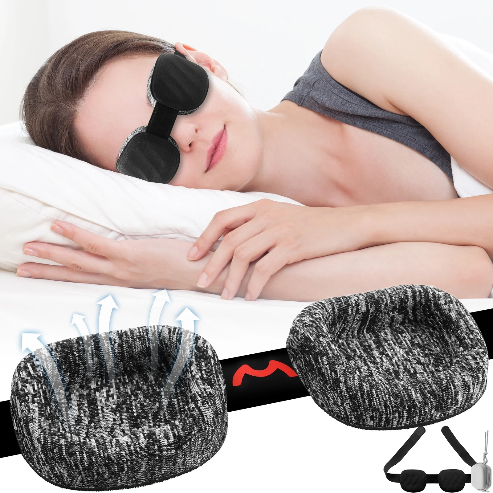 Polyester 3D Sleeping Mask for Travel and Night