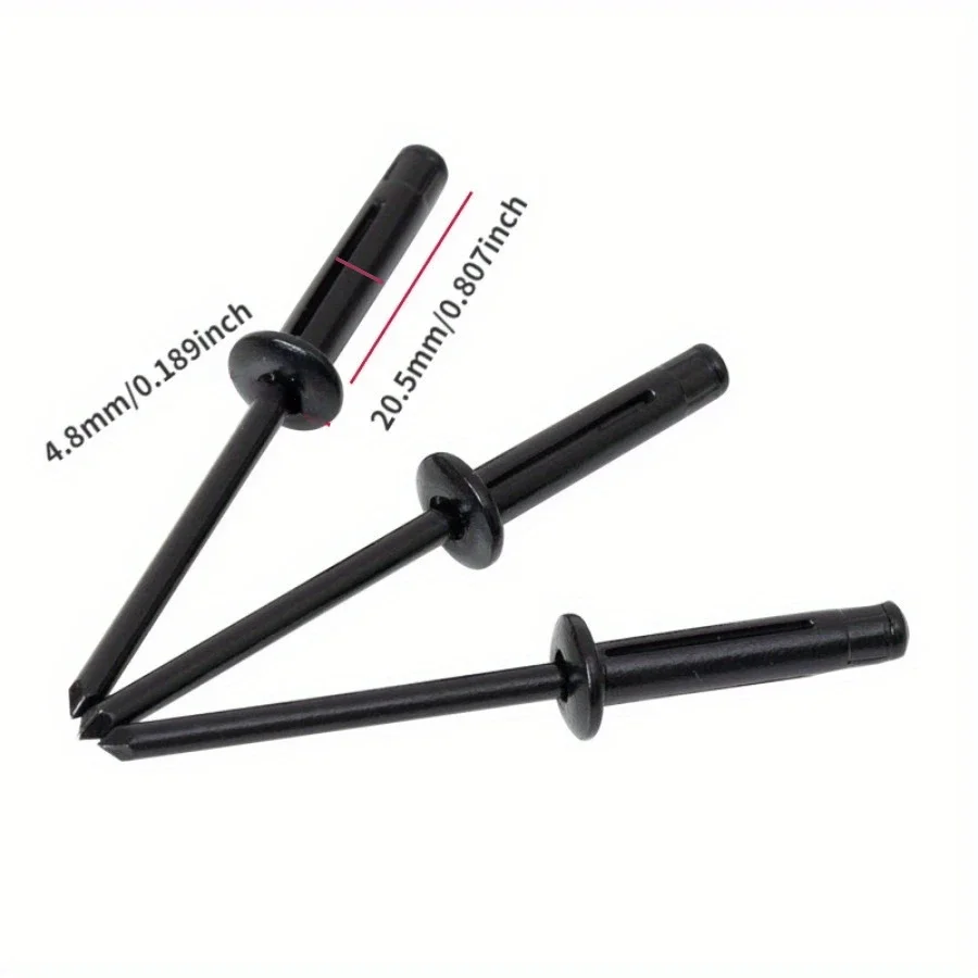 50pcs Aluminium Trifold Blind Rivets Black PaintedPop Bulb Blind Rivet Structural Rivets Fasteher Fixing Home Decor DIY Hardware rivets and fasteners rivets and screws