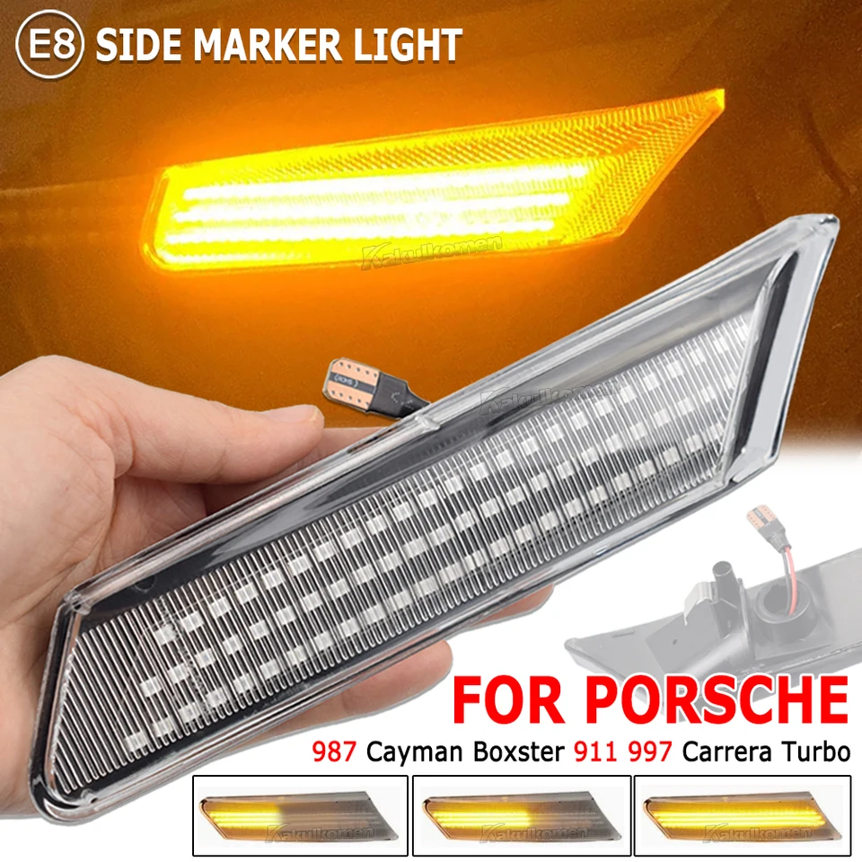 A Pair Dynamic Flowing LED Turn Signal Side Marker Light Blinker For