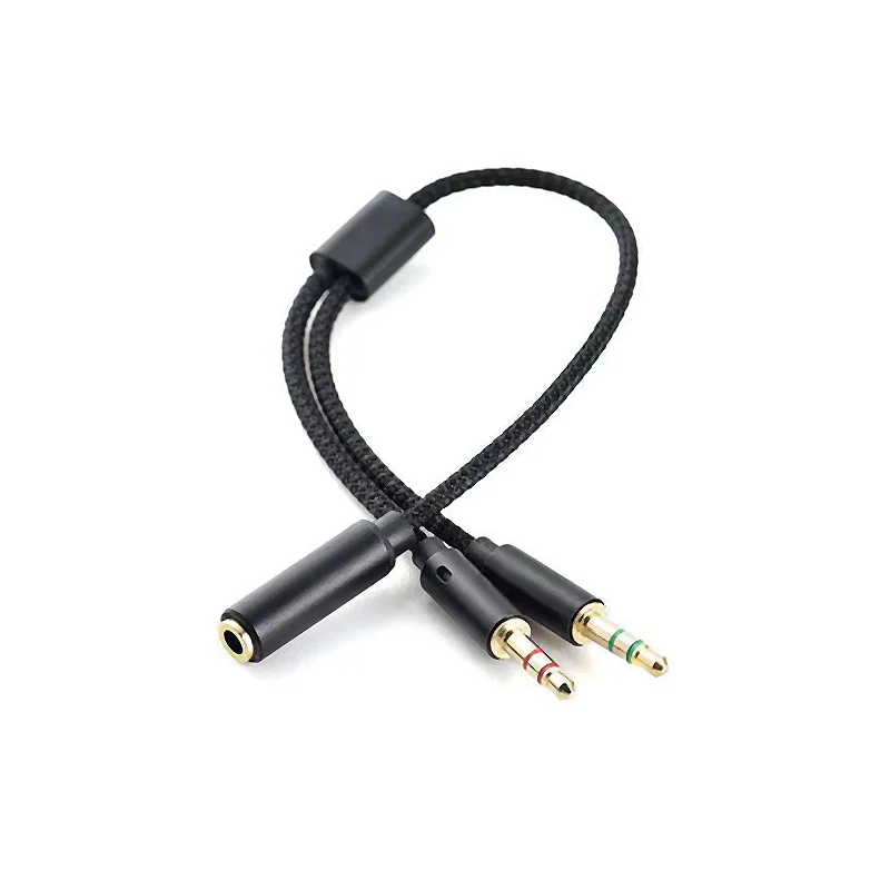 Dual Jack Audio Splitter for Headphones and Microphones