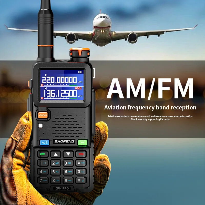 Baofeng UV-5RH PRO Walkie Talkie GPS Multi Band AM FM Type-C Wirless Copy Frequency Ham Two Way Long Range Communication Radios 3