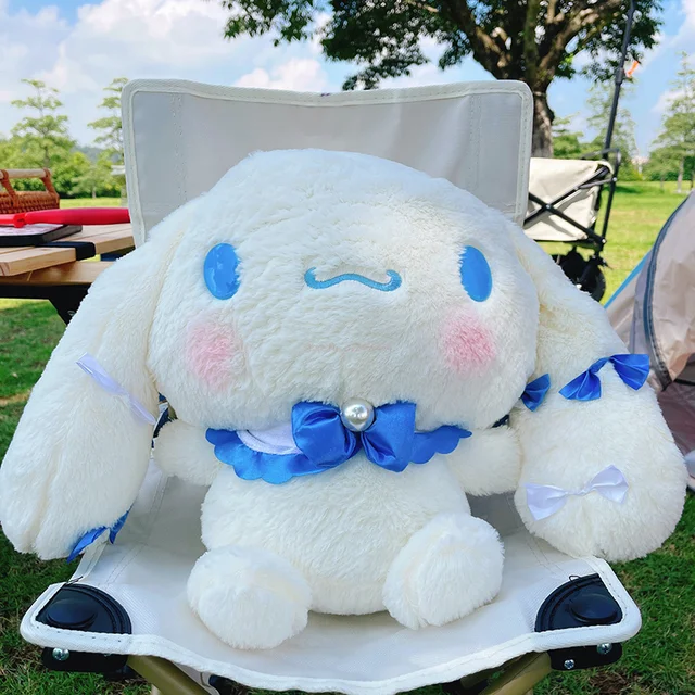 Sanrio Kawaii Cinnamoroll Plush Toy Lolita Cute Doll Pillow Anime Figure Sleeping Stuffed Plushie Pillow Beautiful Bow Kids Toy