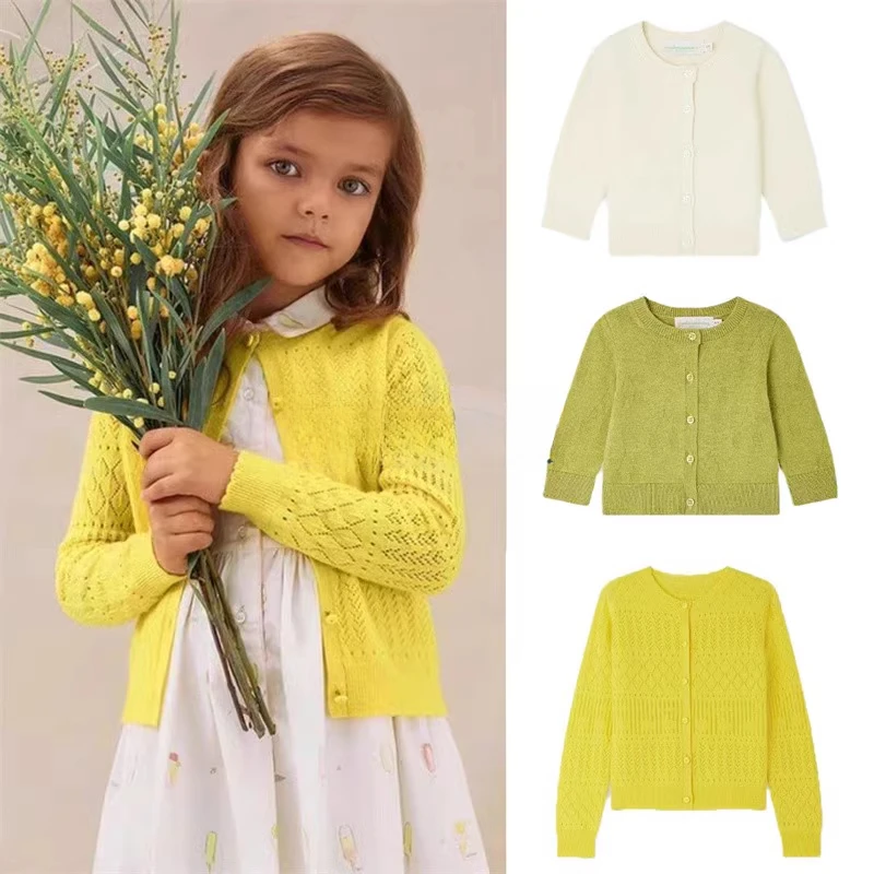 Toddler Girl Clothes BP Spring Cherry Cardigan Kids Knit Sweater Vest Baby Girls Tops Cute Fashion Children Outwear