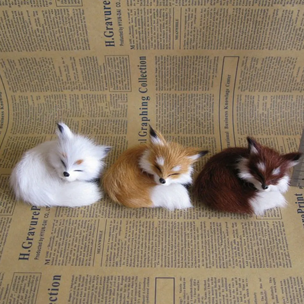 Enhanced Simulation Brown Fox Plush Toy - Adorable Furry Squatting Fox Ornament