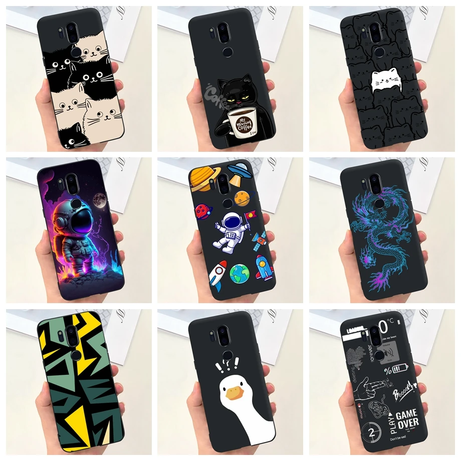 Per Lg G7 Thinq Custodia G710 Lm-G710 Custodia Morbida In Silicone Cute Cat Space Man Antiurto Per Lg G7 Thinq Cover Posteriore Funda Coque