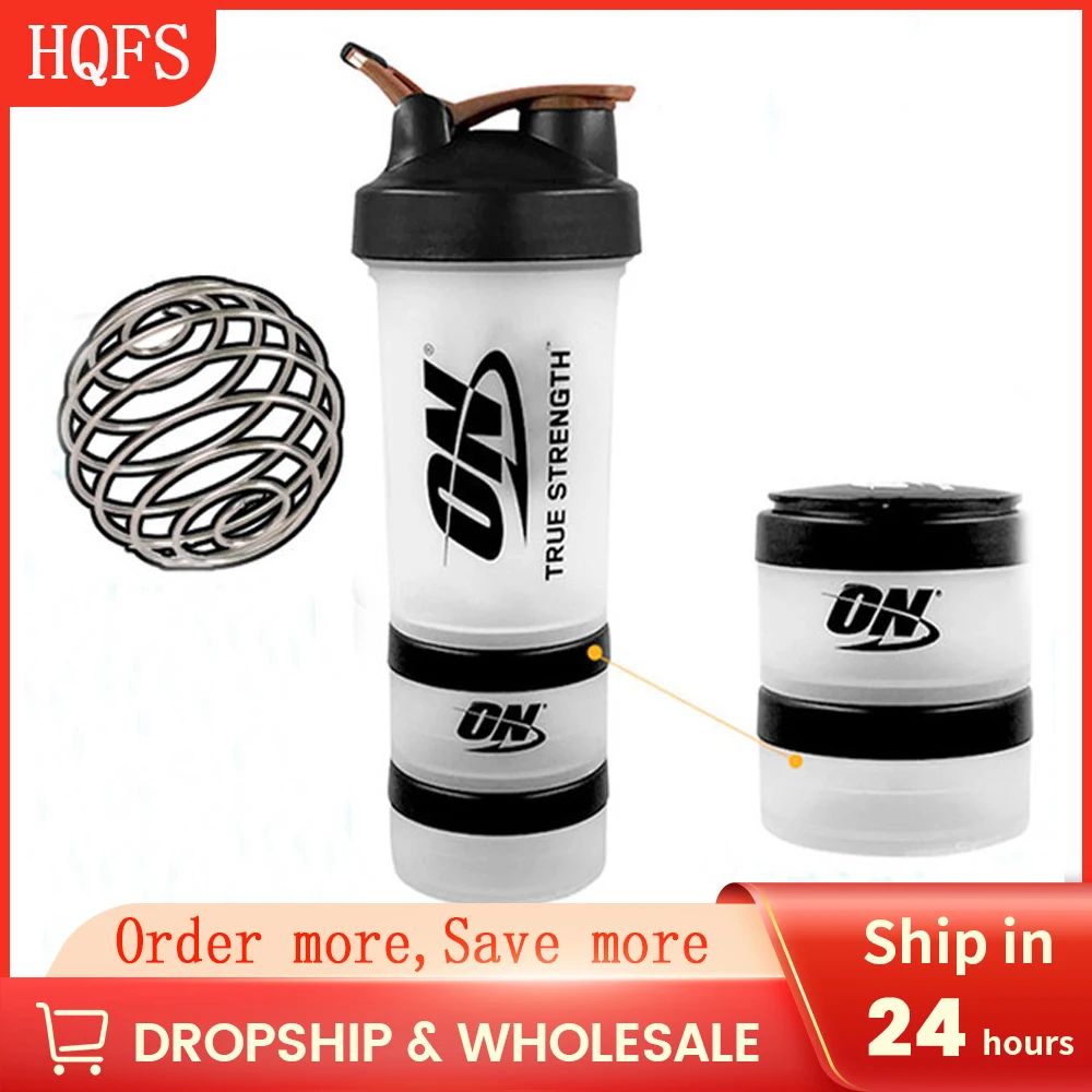 Large Sports Shake Cup With Metal Stirring Ball For Protein - Temu