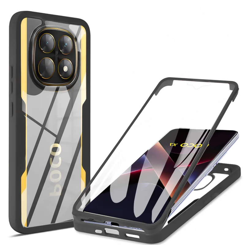 3-in-1 360° Full Coverage Shockproof Phone Case with Tempered HD Rugged Cover