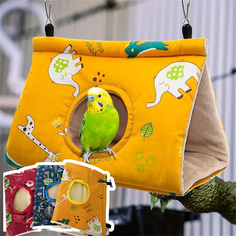 Pet Sleeping Bed Bird Nest Bird Sleeping Bed Bird Egg Nest 1pc Bird's Nest Triangle Ventilated Warm Hammock For Peony Gray Parrot Bird Cage Pendant Decorative Nest Sleeping Habitat