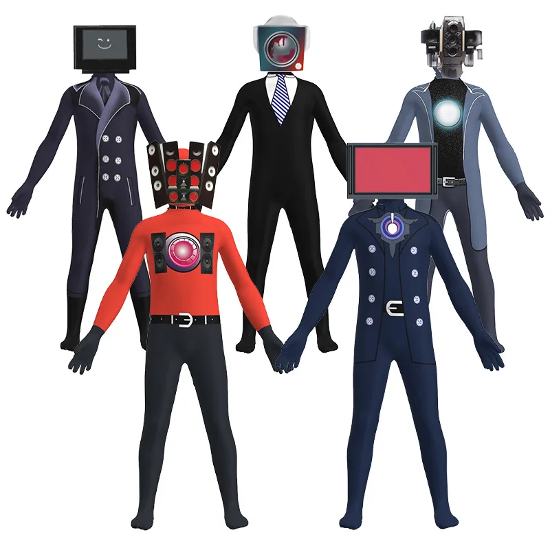 SkibidiToiletCostumeCosplayTvManSpeakerManCamcordermanCostume