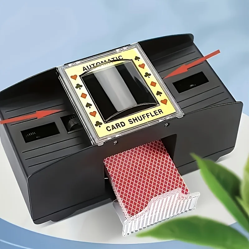 Automatic Card Shuffler For 1-2 Decks Electric Poker Shuffler Battery Powered Portable For Home & Parties