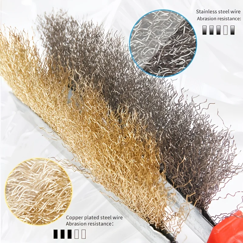 Steel Wire Brush/Wooden Metal Rust Removal Roller Brush Polishing Barbecue Cleaning Brush Suitable for Cleaning Barbecue Grilles 4