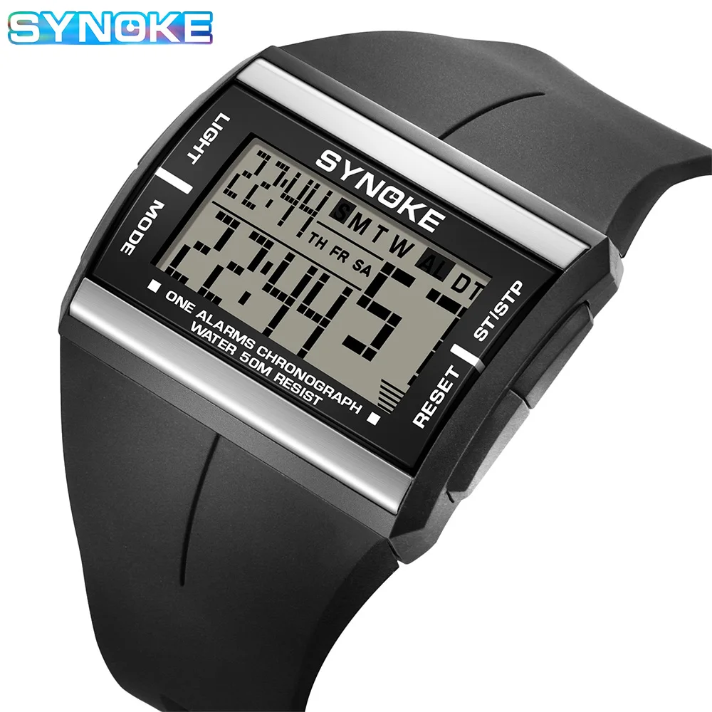 Rugged Outdoor Men's Digital Sports Watch - Retro Design, Waterproof, Multifunctional with Luminous Display