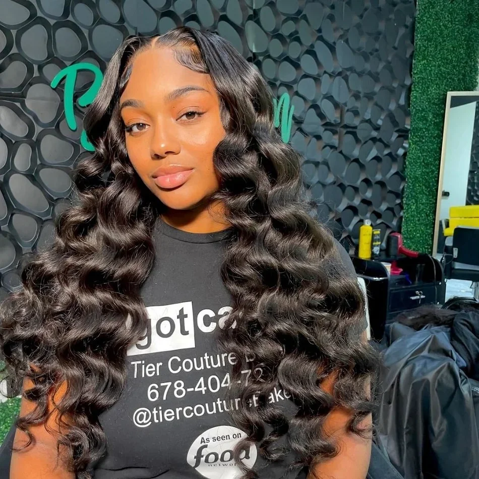 HD 13x6 Lose Naturwelle Lace Front Echthaarperücken 250 % Transparent 30 36 Zoll 13x4 360 Full Deep Water Wave Lace Frontal Perücken – Detail 10