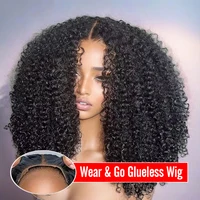 250% crépus bouclés sans colle perruque cheveux humains 4C bords 13x6 HD dentelle frontale perruque pré-coupé 7x5 HD dentelle fermeture perruques pour les femmes pré-plumées 1
