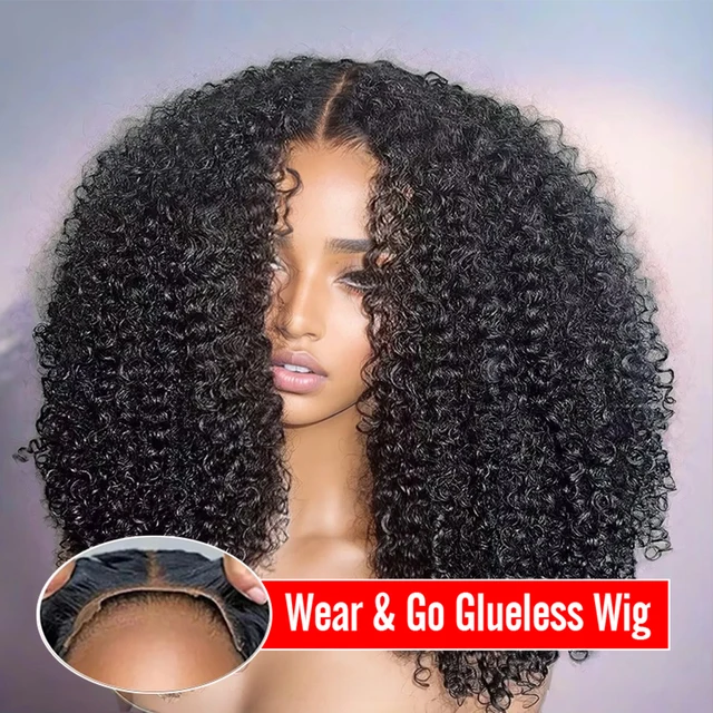 250% crépus bouclés sans colle perruque cheveux humains 4C bords 13x6 HD dentelle frontale perruque pré-coupé 7x5 HD dentelle fermeture perruques pour les femmes pré-plumées 1