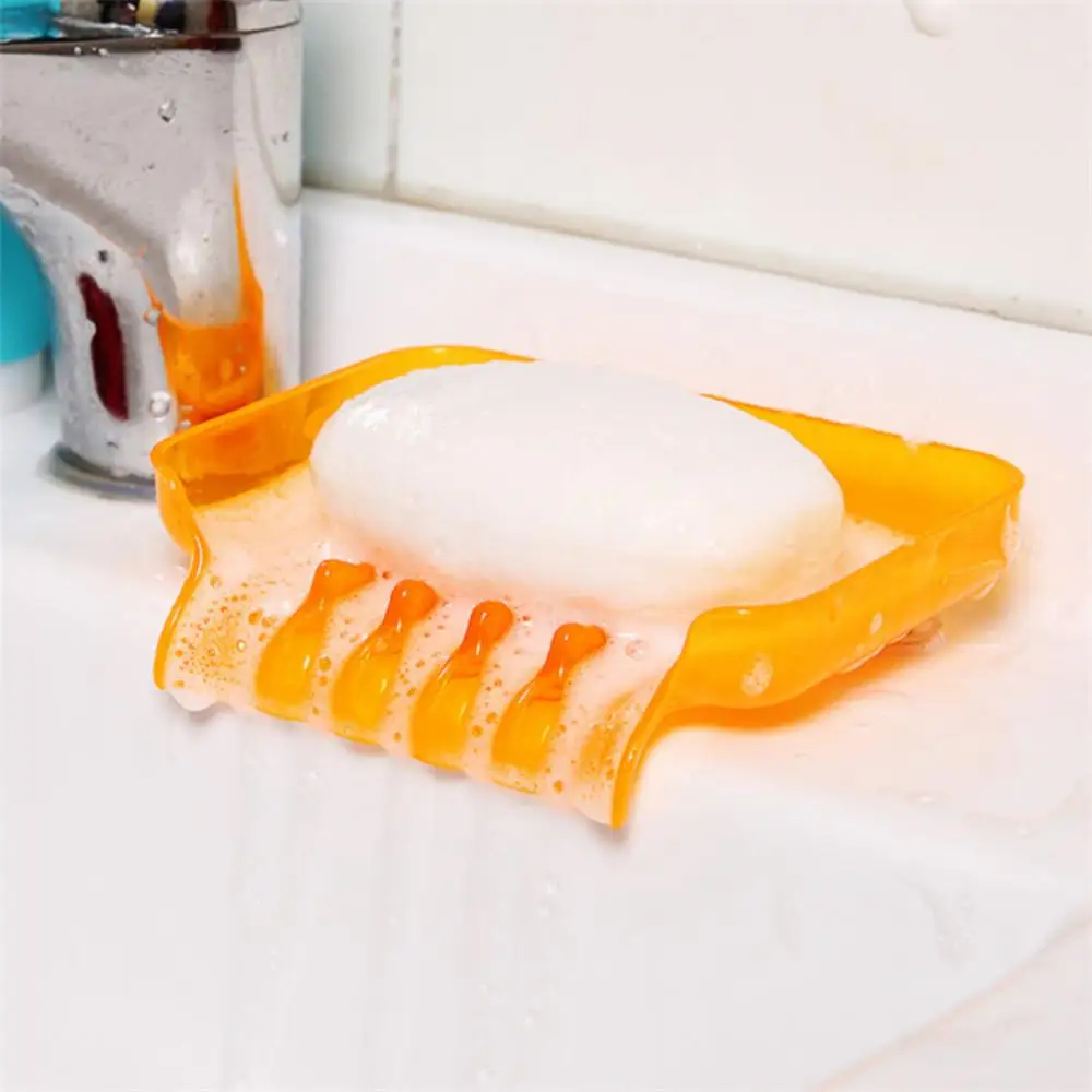 Description Picture 5 of itemCreative Waterfall Soap Holder Non-Slip Soap Dish Suction Cup Drain Soap Shower Soap Container Plastic Soap Tray For Bathroom