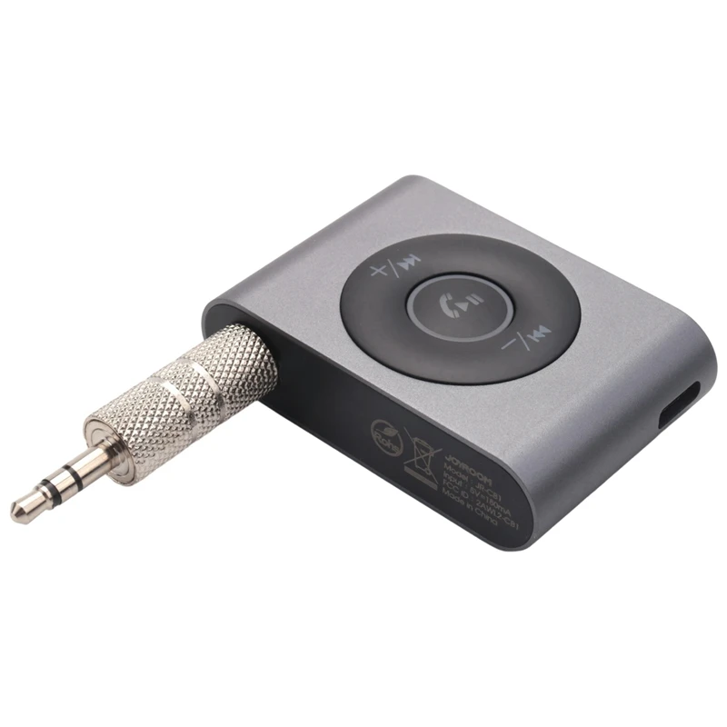 Bluetooth 5.3 Car Adapter, 3.5Mm Aux Magnetic Wireless Audio Receiver For Car/Home Stereo Wired Headphones/Speaker