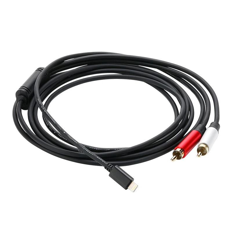 AVSSZ for Apple iPhone Lightning to Dual Lotus RCA Audio Cable One to Two XLR or 6.35mm 1/4in Jack Mixer Power Amplifier Line