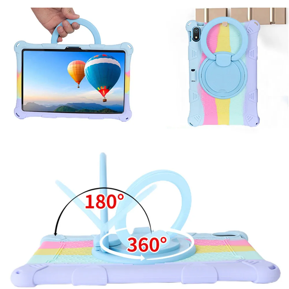 360° Rotating Soft Silicone Kids Safe Tablet Case with Full Body Protection and Stand