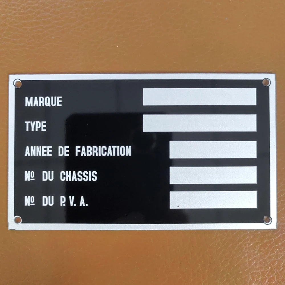 Aluminum Blank Vin Serial ID Marque Type Chassis Tag Plate Car Truck Equipment Trailer RV Parts Camper Accessories