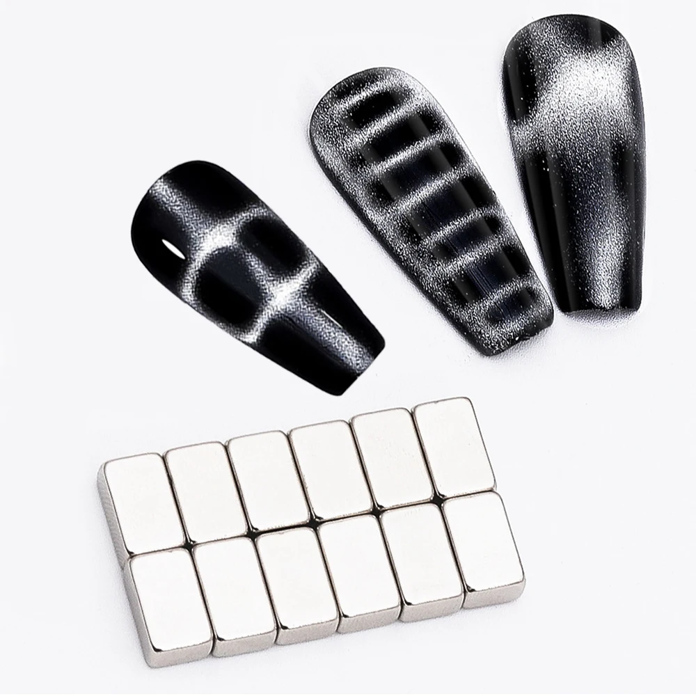 Magnetic Nail Art Tools 12Pcs Nail Cat Eye Strong Effect Magnet Nail Crocodile Texture Magnetic Stick UV Gel Polish Cat Eye Gradient Rod Manicure Bar
