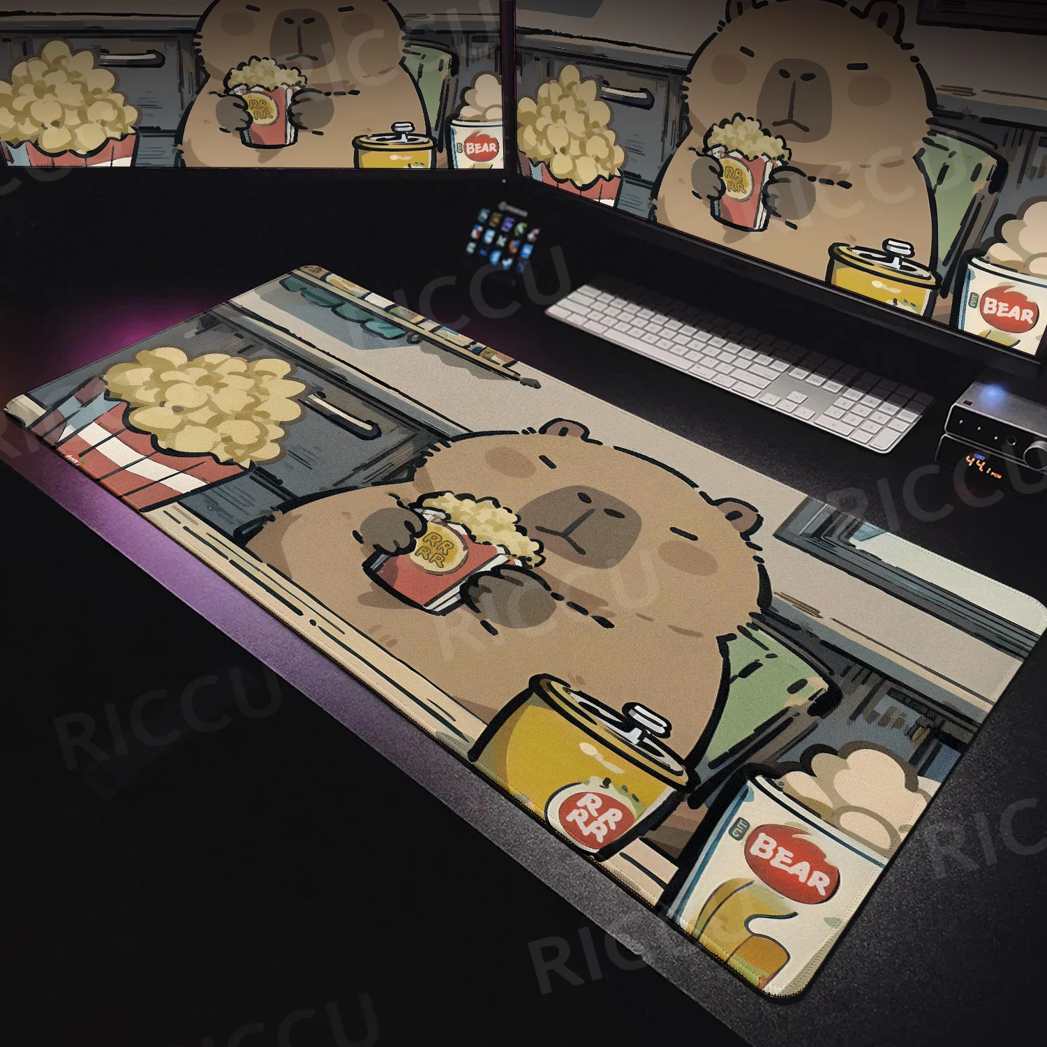 Kapibala Mouse Pad High Quality Non-Slip Xxl Kawaii Office Accessories Capybara Rubber Mats Girl and Boy Keyboard Expansion Pad – Detail 3