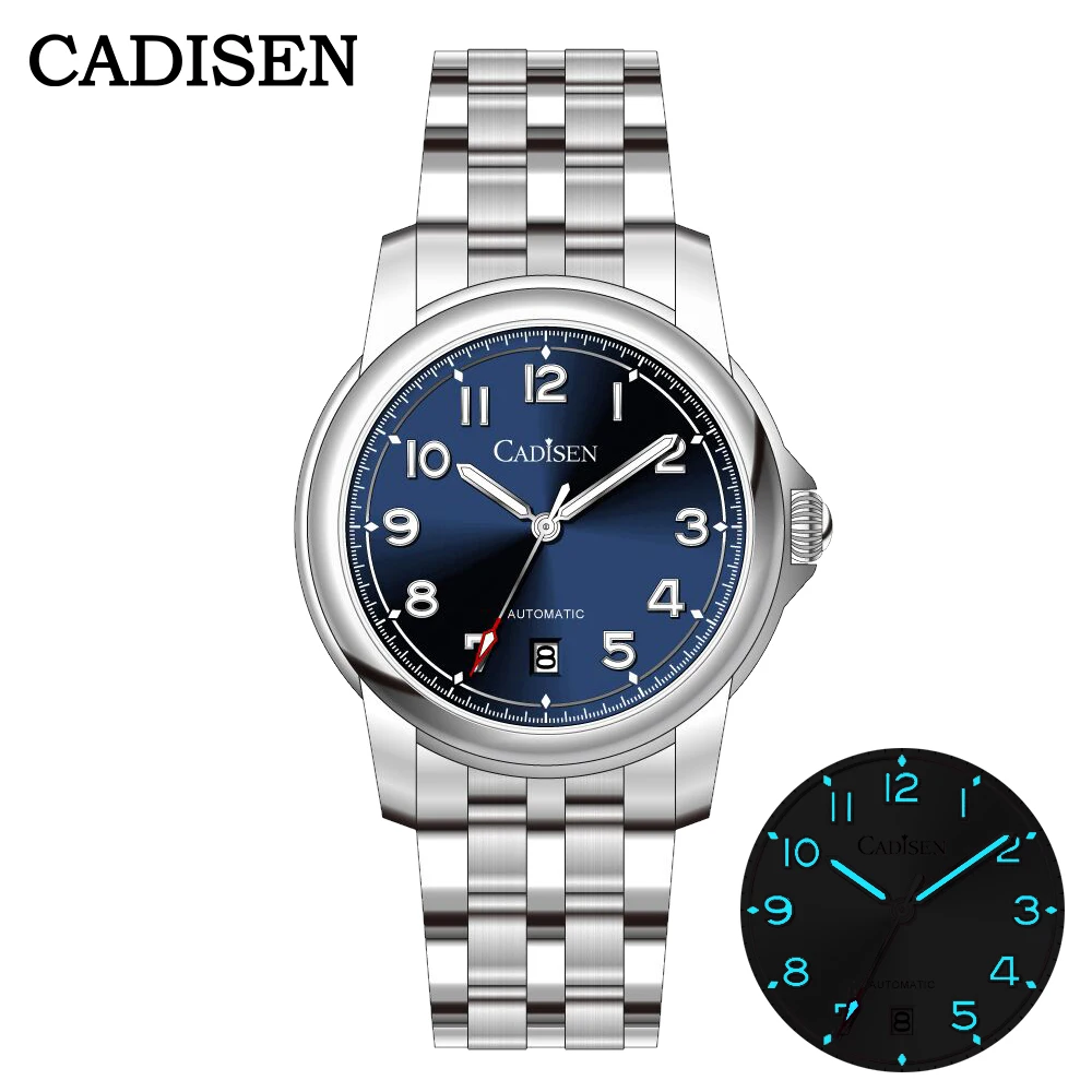 CADISEN 2024 New 39MM Men Automatic Mechanical Watches MIYOTA 8215 Sapphire Stainless Steel Clock Waterproof Watch for Men