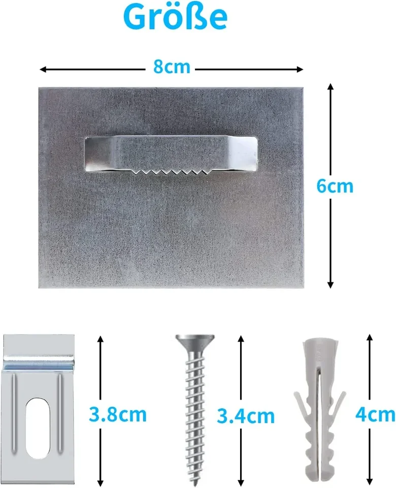 20 x supporti in vetro per specchio/foto da appendere, 50 mm