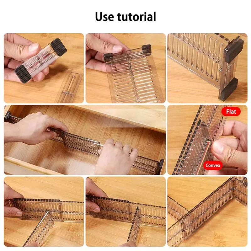 Drawer Separator 2Pcs Drawer Separator Adjustable Household Storage Organizer Cosmetics Dresser Underwear Socks Sundries DIY Home Storage Shelf