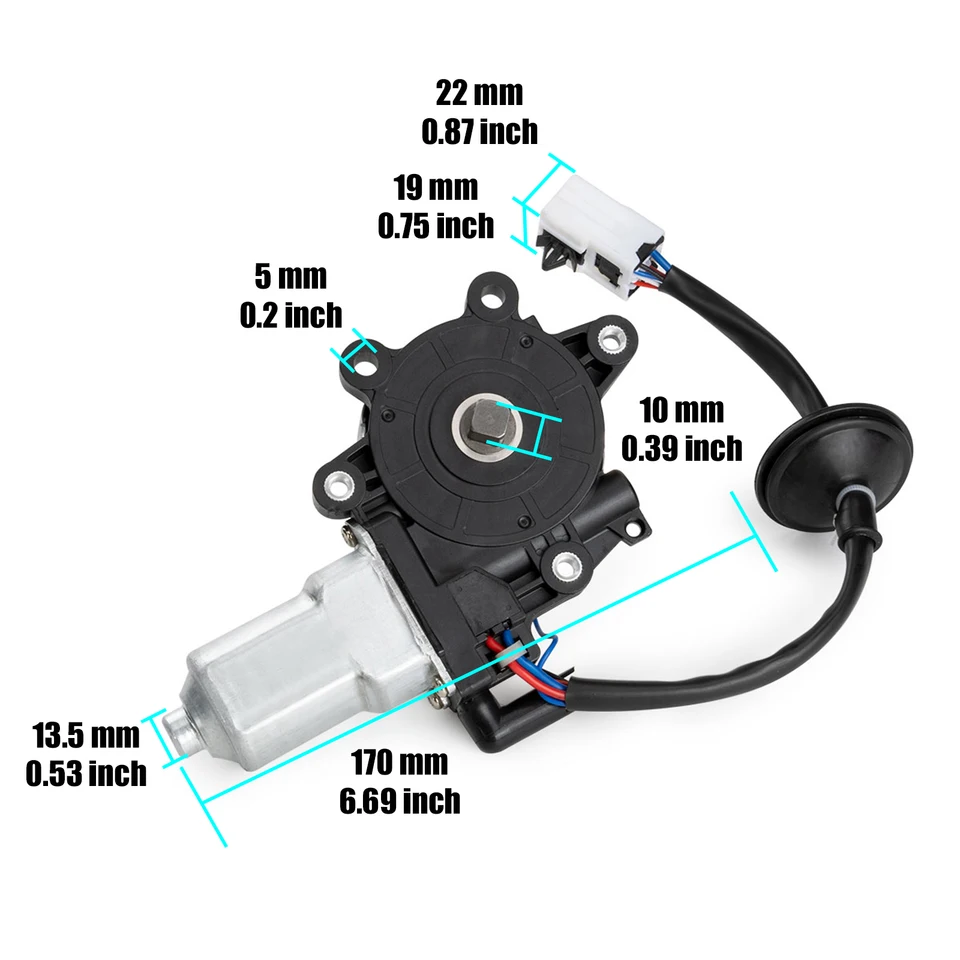 Front Driver Side Window Lift Motor For 2004-2006 Infiniti G35 Coupe - Power Regulator Motor Replacement