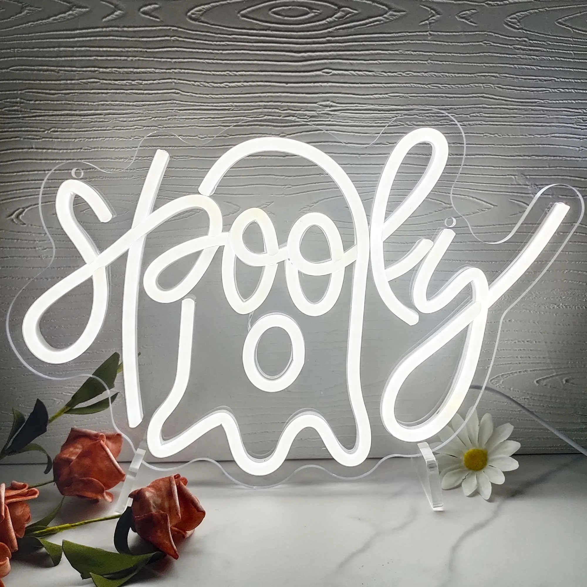 

Spooky Boo Neon Sign Halloween Neon Light Decor Til We're Ghost Home Decor Anniversary Gift Halloween Party Decor